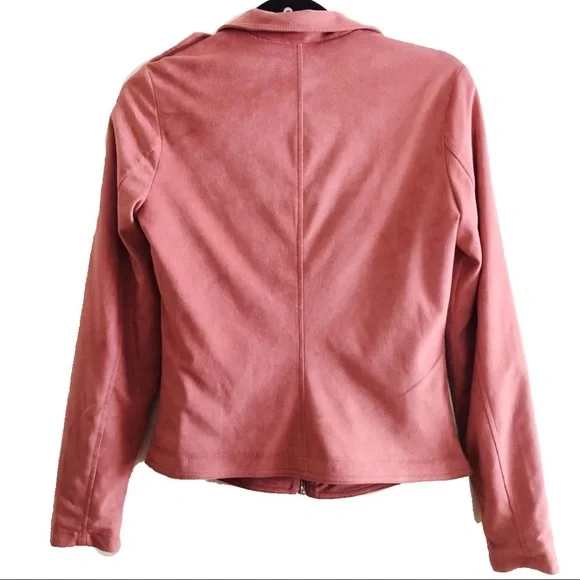 Vintage Guess Moto Soft Stretch Faux Suede Zip Up Fitted Jacket 2000s. - Picture 4 of 8